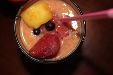 Frutee Man! Made of mangoes, strawberries, pineapple and orange juice 